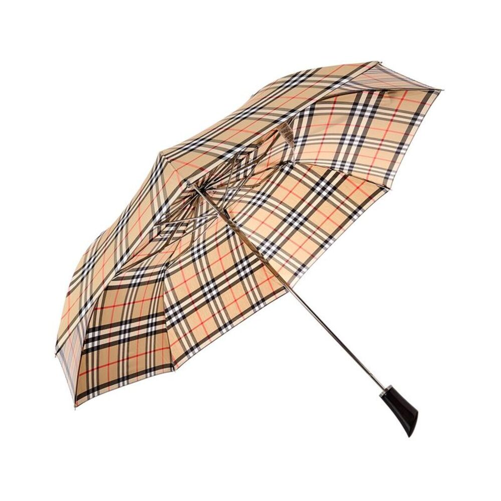 Burberry Check Folded Umbrella, Brown